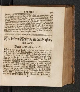 Am dritten Sontage in der Fasten, oder Oculi. Text: Luc. XI. 14.-26. [u.a.]