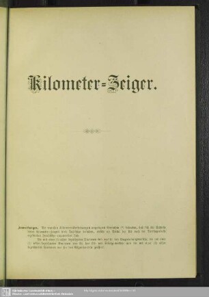 [IV.] Kilometer-Zeiger