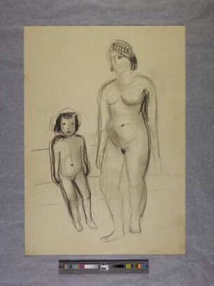 o. T. (Mutter mit Kind, stehend; aus dem Aktzeichnen an der Burg Giebichenstein Halle)