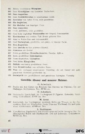 Gemälde älterer und neuerer Meister (Nr. 405-523)