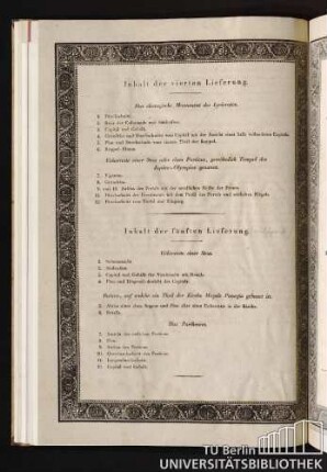 Inhalt der fünften Lieferung.