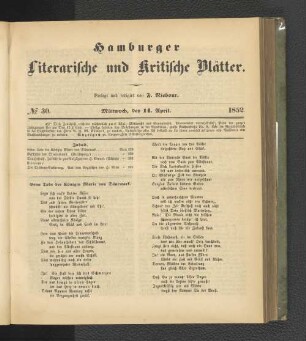 No. 30. 14. April 1852