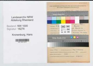 Entnazifizierung Hans Kronenburg, geb. 05.07.1908 (Studienrat)