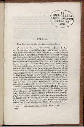 Über die Algebra des Bhâskara