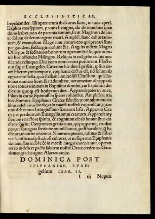 Dominica Post Epiphaniae. Evangelium Ioan. II.