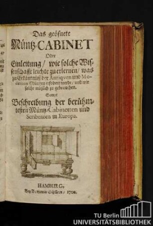Das geöfnete Münz-Cabinet