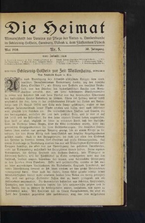 Mai 1920. Nr. 5. 30. Jahrgang.