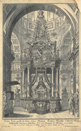 Grafik "Hoches Traur-gerüst zu Ehren Seiner Weiland Kayserl. Maiestät Caroli VII"