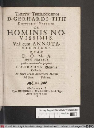 De Hominis Novissimis