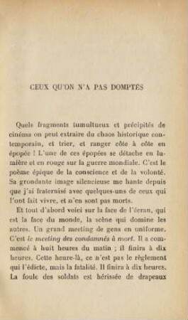 Ceux qu'on n'a pas domptes