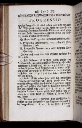 Progressio Arithmetica. Progressio Geometrica. Abbreviatio. Reductio.