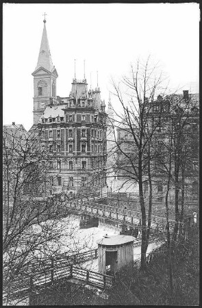 Chemnitz. Pfortensteg und Paulikirche