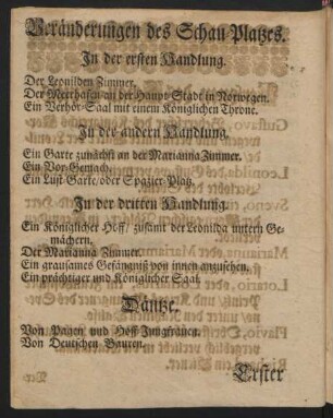 Veränderungen des Schau-Platzes