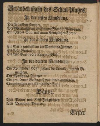 Veränderungen des Schau-Platzes