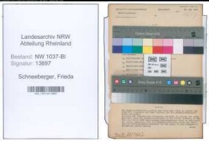 Entnazifizierung Frieda Schneeberger , geb. 29.07.1896 (Kantinenpaechterin)