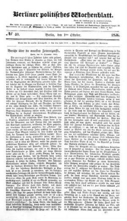 No 40, 1. Oktober 1836