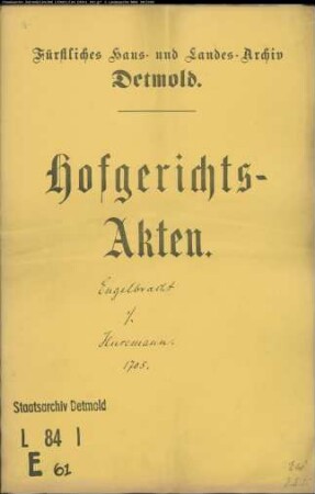 Engelbracht zu Bielefeld gegen Husemann zu Wülfer - Schuldforderung
