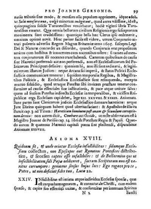 Axioma XVIII. Quidnam sit, & unde oriatur Ecclesiæ infallibilitas [...]