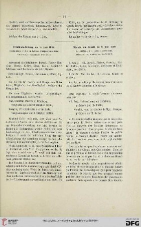 Vorstands-Sitzung am 9. Juni 1899 / Séance du Comité du 9 juin 1899