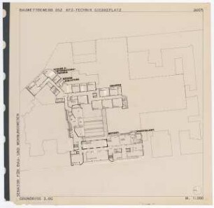 Oberstufenzentrum KFZ-Technik, Gierkeplatz, Berlin-Charlottenburg Wettbewerb: Grundriss 2.Obergeschoss 1:200
