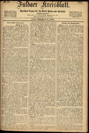 Ausgabe vom Mittwoch, den 28. Oktober 1874.