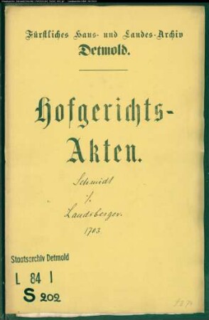 Schmid (Schmidt), Ortges (Ortgies) gegen Christoph Landsberger zu Brüntrup - Schuldforderung