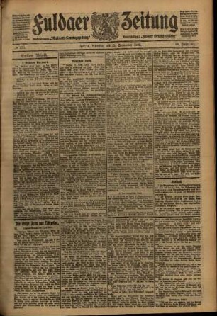 Erste Ausgabe vom Samstag, den 25. September 1909.