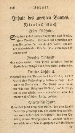 Inhalt des zweyten Bandes.