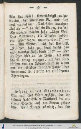 Scherz eines Sterbenden.