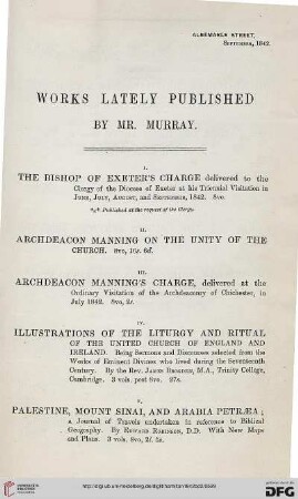Works lately published by Mr. Murray.