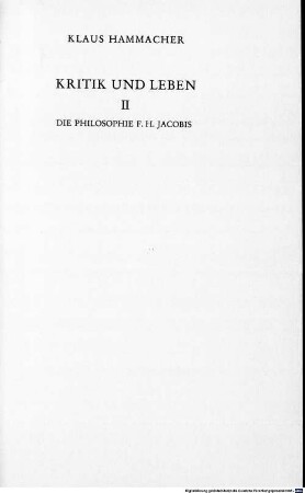Die Philosophie Friedrich Heinrich Jacobis