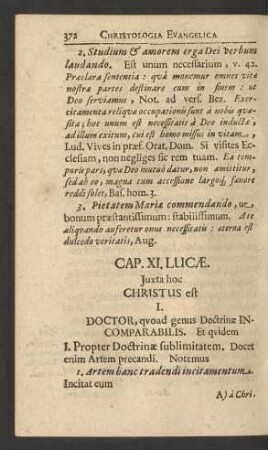 Cap. XI. Lucae. Iuxta hoc Christus est ...