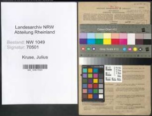 Entnazifizierung Julius Kruse , geb. 01.02.1901 (Lehrer)