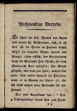 Nothwendige Vorrede.