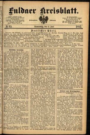 Ausgabe vom Donnerstag, den 04. Juni 1885.