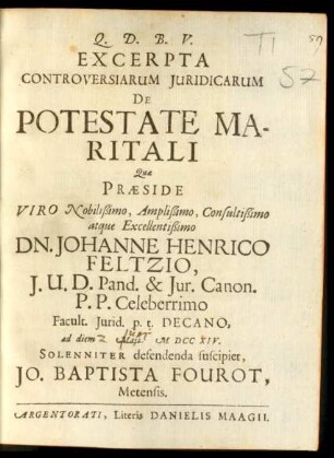 Excerpta Controversiarum Iuridicarum De Potestate Maritali