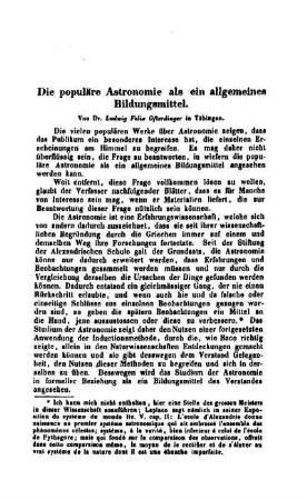 Die populäre Astronomie als ein allgemeines Bildungsmittel