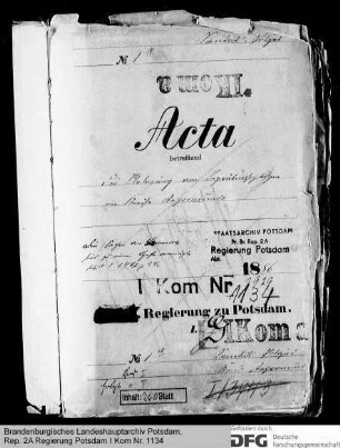 Anlegung von Begräbnisplätzen im Kreis Angermünde