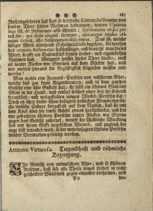 Tugendhaft und rühmliche Bezeugung.