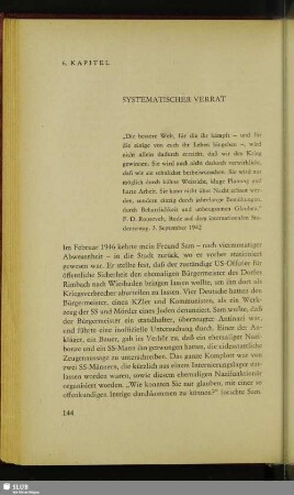 6. Kapitel: Systematischer Verrat