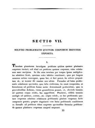 Sectio VII. Solvtio Problematis Qvatvor Corporvm Breviter Exposita.