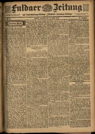 Zweite Ausgabe vom Samstag, den 18. März 1899.