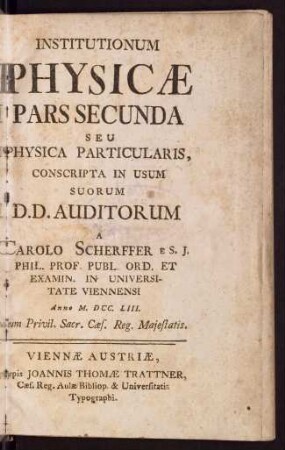 Institutionum physicae; Bd. 2: Seu physica particularis