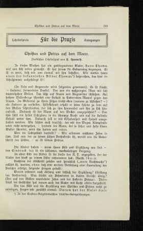 Christus und Petrus auf dem Meere : praktisches Lehrbeispiel