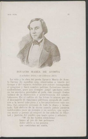 Ignacio María de Acosta - 4 octubre 1814. - 24 febrero 1871.