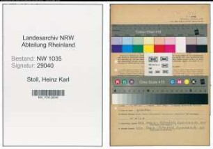 Entnazifizierung Heinz Karl Stoll , geb. 26.05.1921 (Markscheider)
