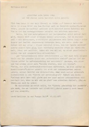 [W180]: Streitbar sein Leben lang : Vor 180 Jahren wurde Heinrich Heine geboren
