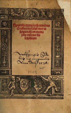 Speculum exemplorum omnibus christicolis salubriter inspiciendum