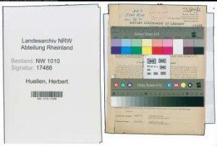 Entnazifizierung Herbert Van Huellen , geb. 06.03.1910 (Geschaeftsinhaber)