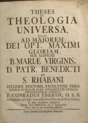 Theses ex theologia universa